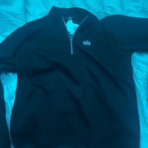 ALO Yoga Men's Zip Up Black Sweater